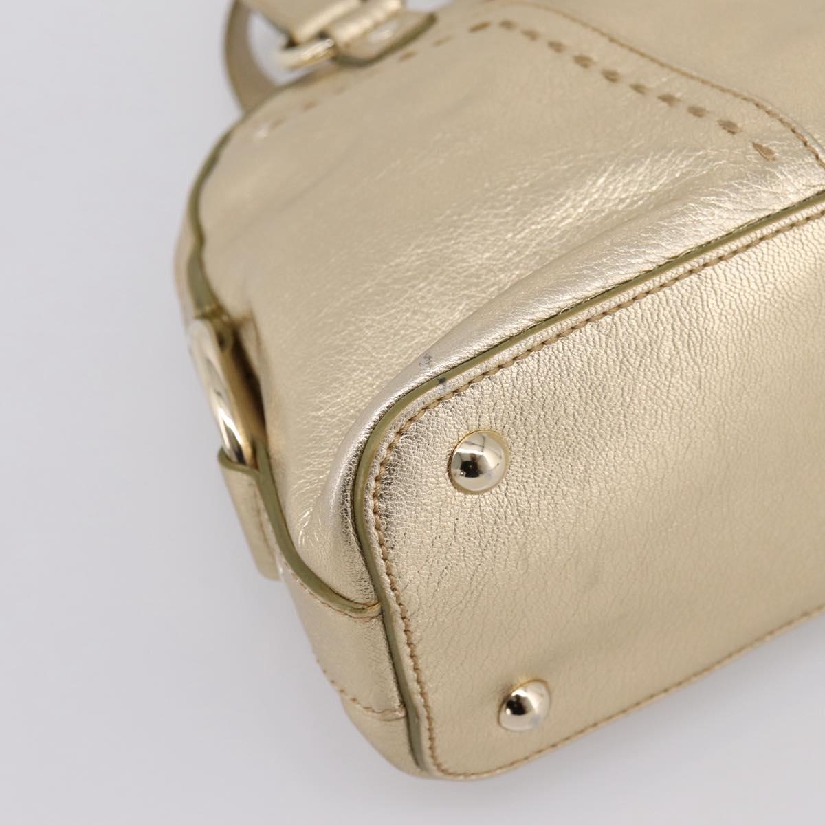 SAINT LAURENT Muse Hand Bag Leather Gold 160950 Auth BA14800V