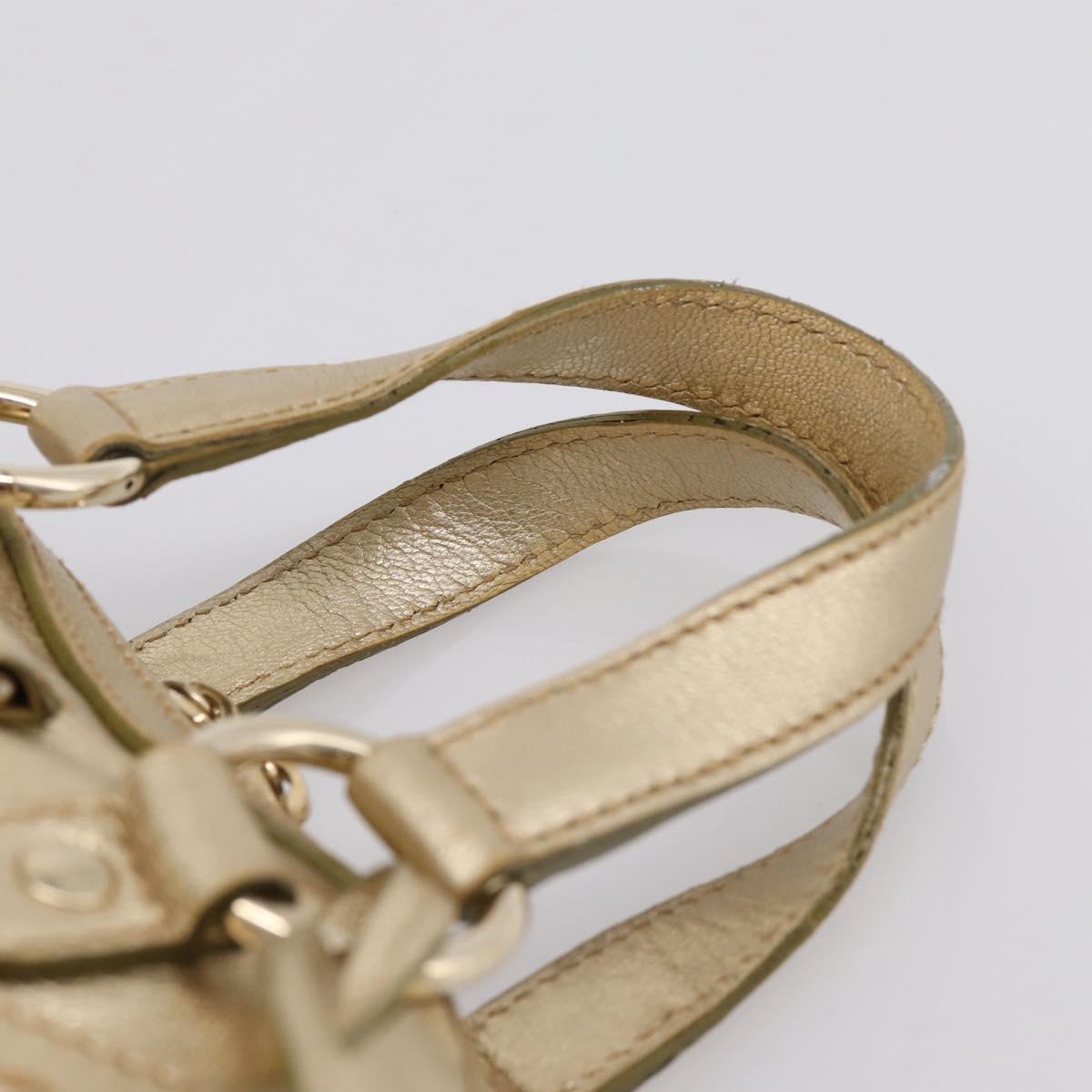SAINT LAURENT Muse Hand Bag Leather Gold 160950 Auth BA14800V