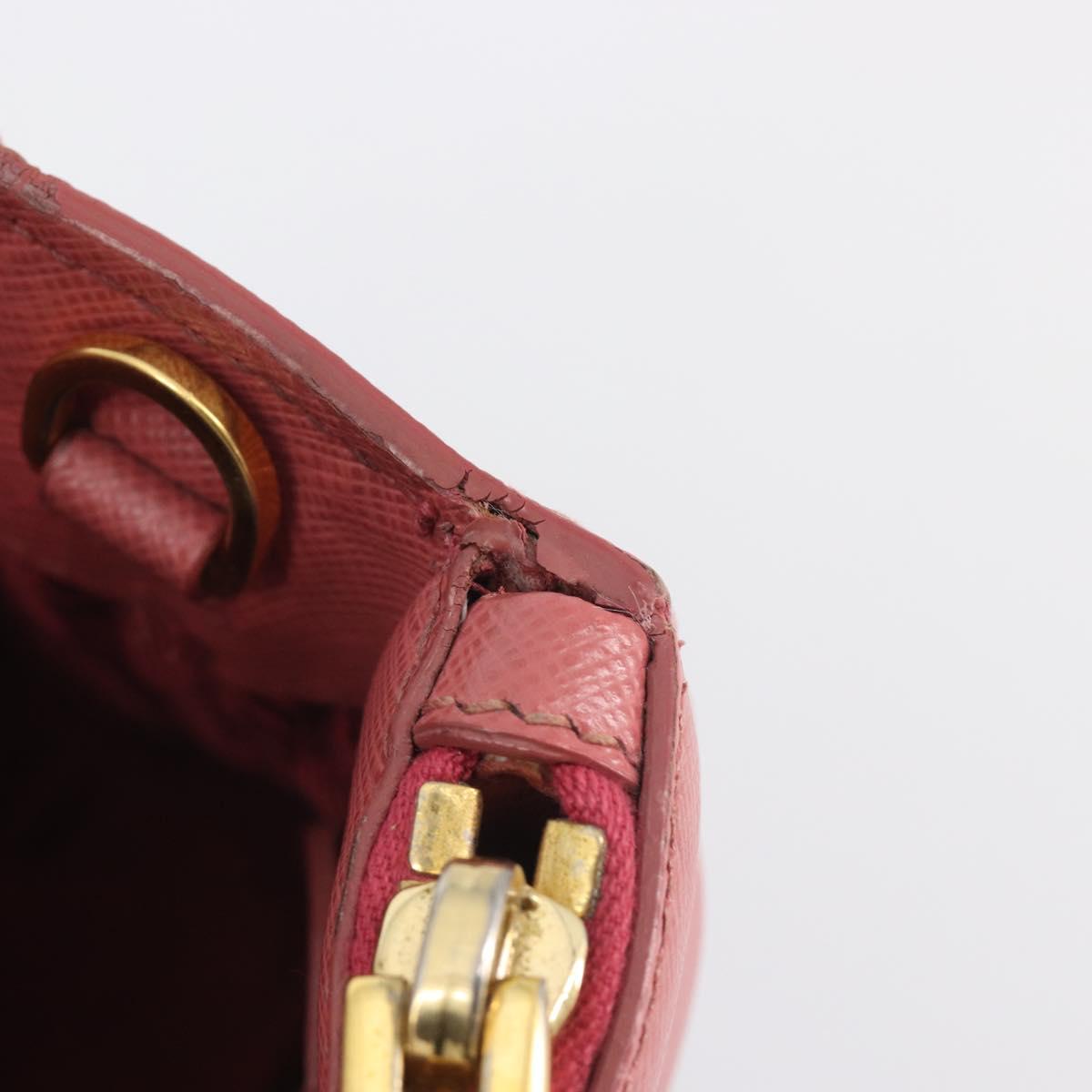 PRADA Hand Bag Saffiano 2way Pink Gold Tone Auth BA14801M