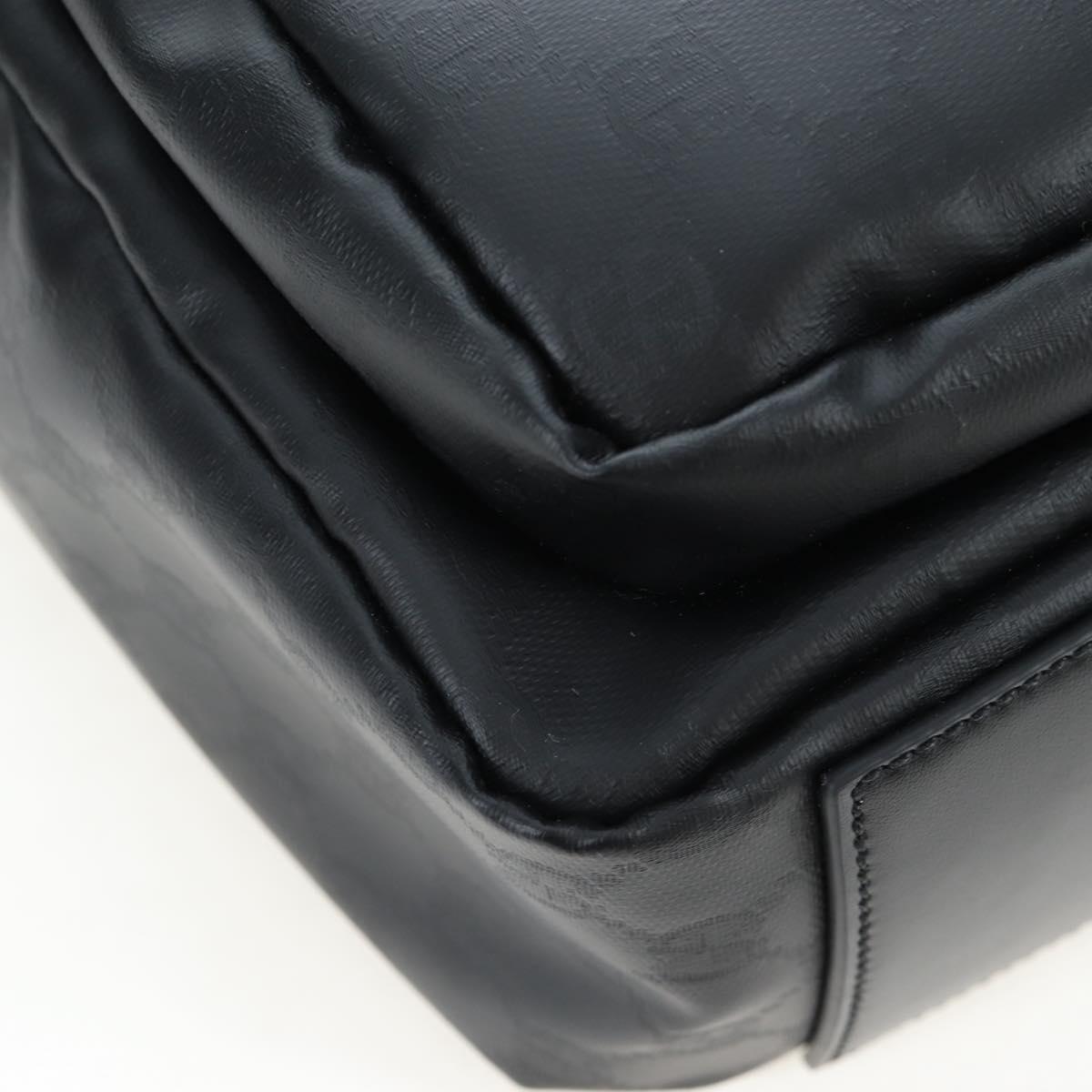 GUCCI GG Crystal Shoulder Bag PVC Leather Black Silver 782764 Auth BA14802V