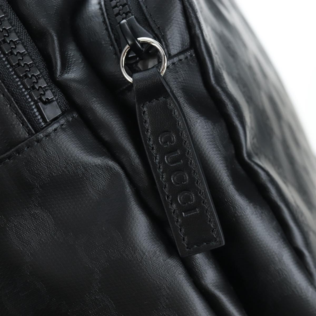 GUCCI GG Crystal Shoulder Bag PVC Leather Black Silver 782764 Auth BA14802V
