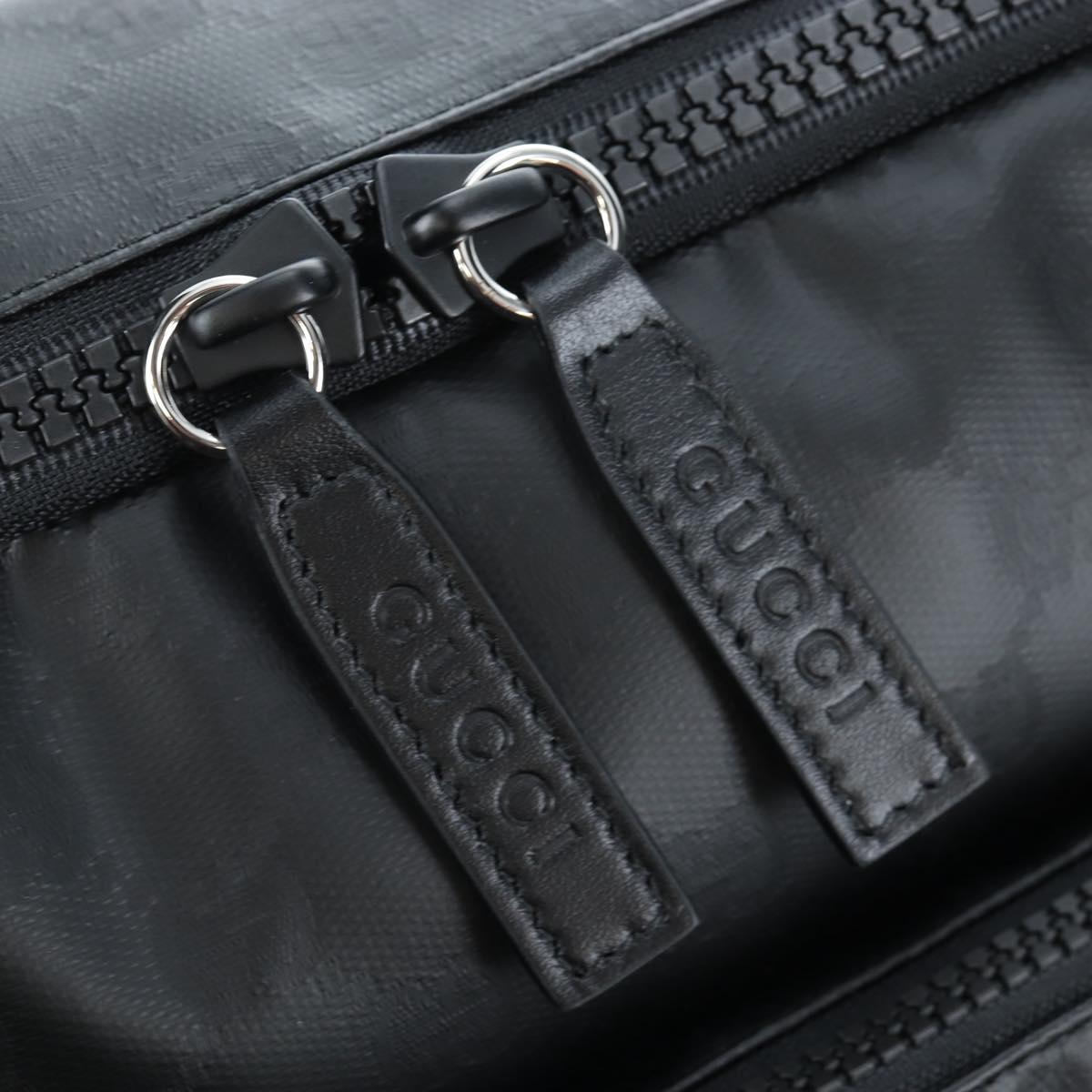 GUCCI GG Crystal Shoulder Bag PVC Leather Black Silver 782764 Auth BA14802V