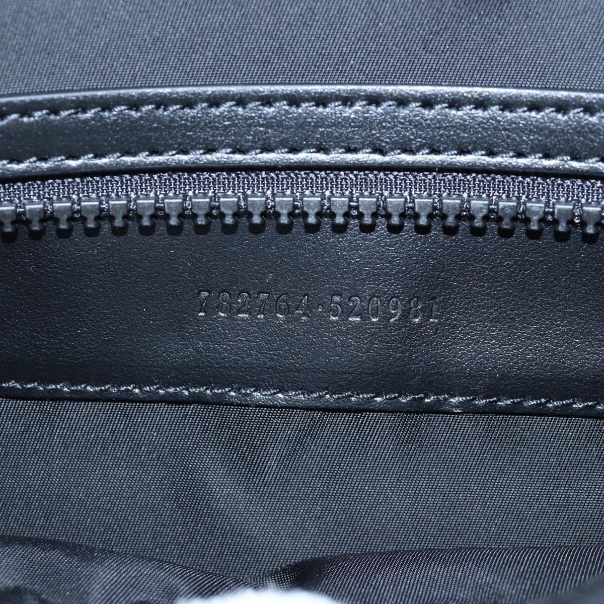 GUCCI GG Crystal Shoulder Bag PVC Leather Black Silver 782764 Auth BA14802V