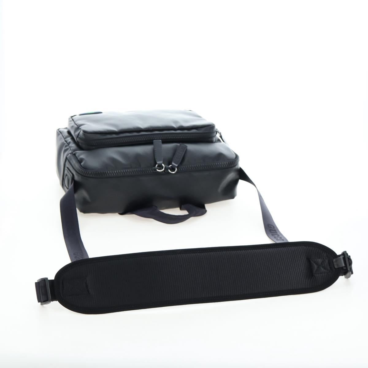 GUCCI GG Crystal Shoulder Bag PVC Leather Black Silver 782764 Auth BA14802V