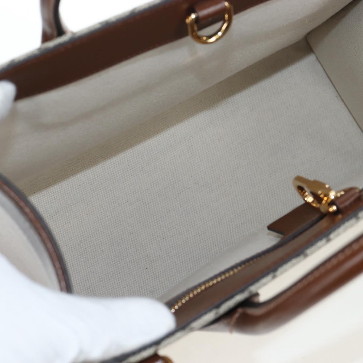 GUCCI GG Supreme Tote Bag PVC Leather 2way Beige Gold Tone 659983 Auth BA14805V