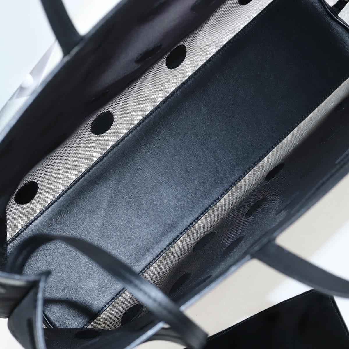 PRADA Polka Dots Tote Bag Mesh Black Auth BA14815M