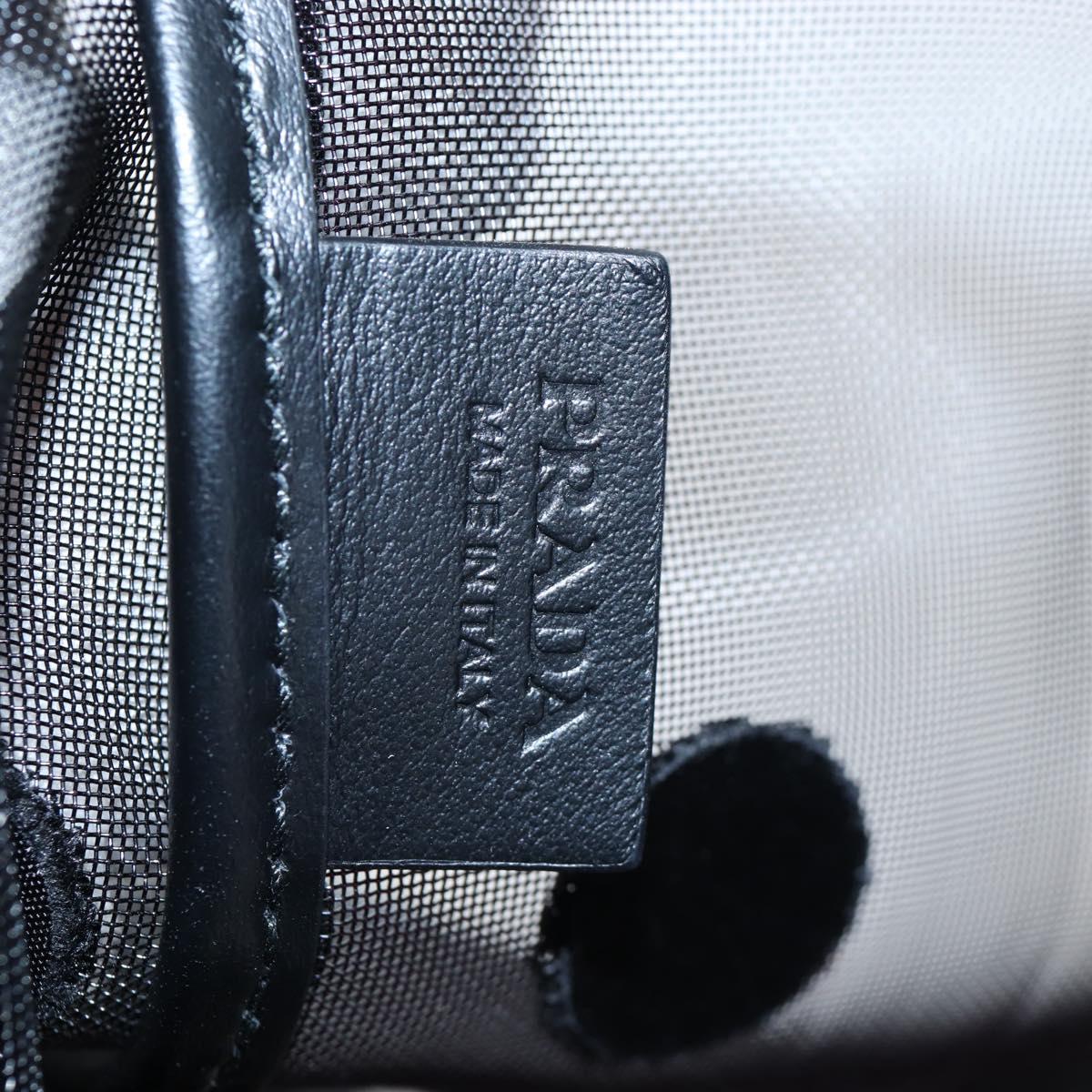 PRADA Polka Dots Tote Bag Mesh Black Auth BA14815M