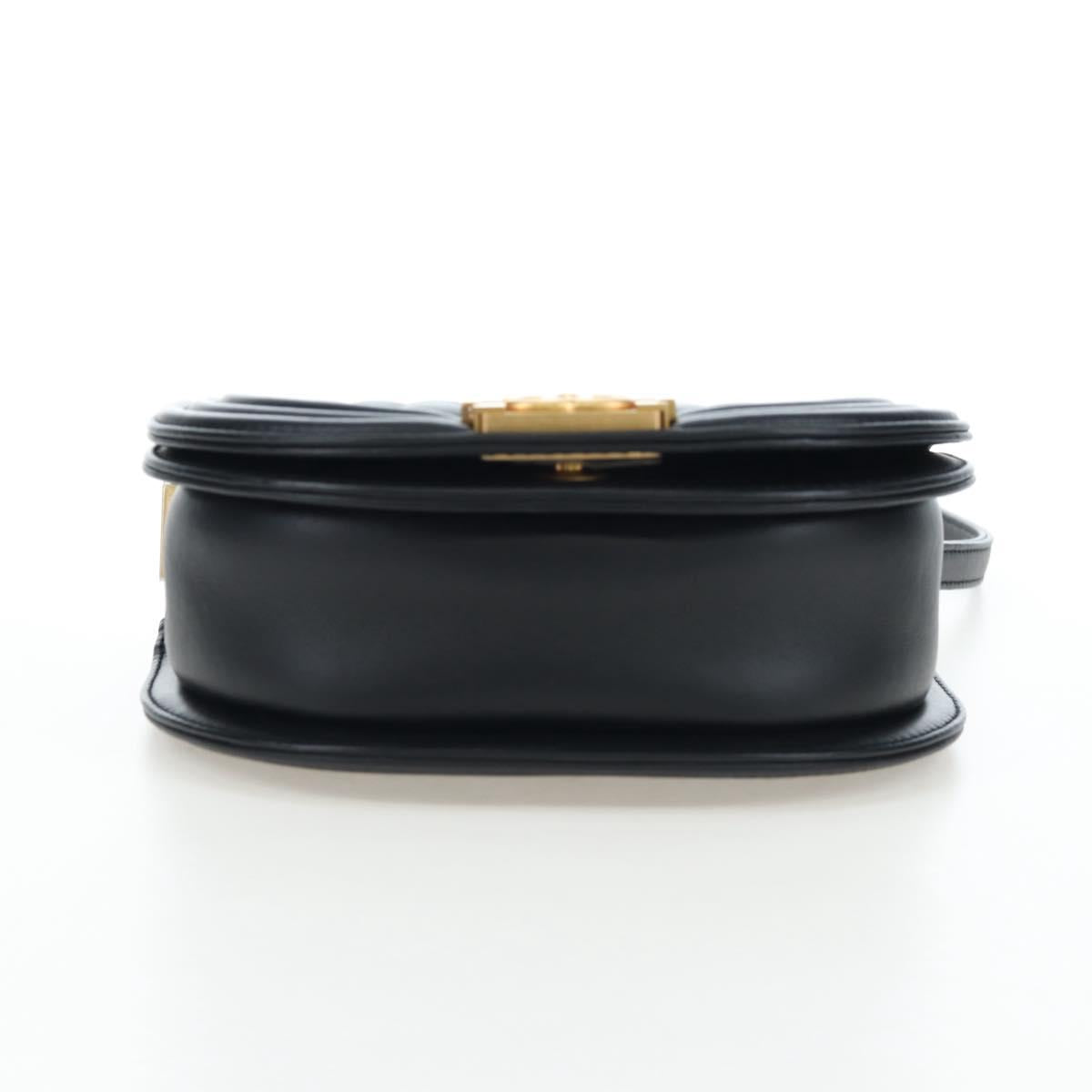 CHANEL Boy Chanel Chain Shoulder Bag Lamb Skin Black Gold CC Auth BA14817SAM