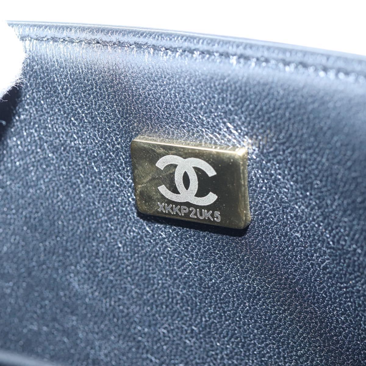 CHANEL Boy Chanel Chain Shoulder Bag Lamb Skin Black Gold CC Auth BA14817SAM