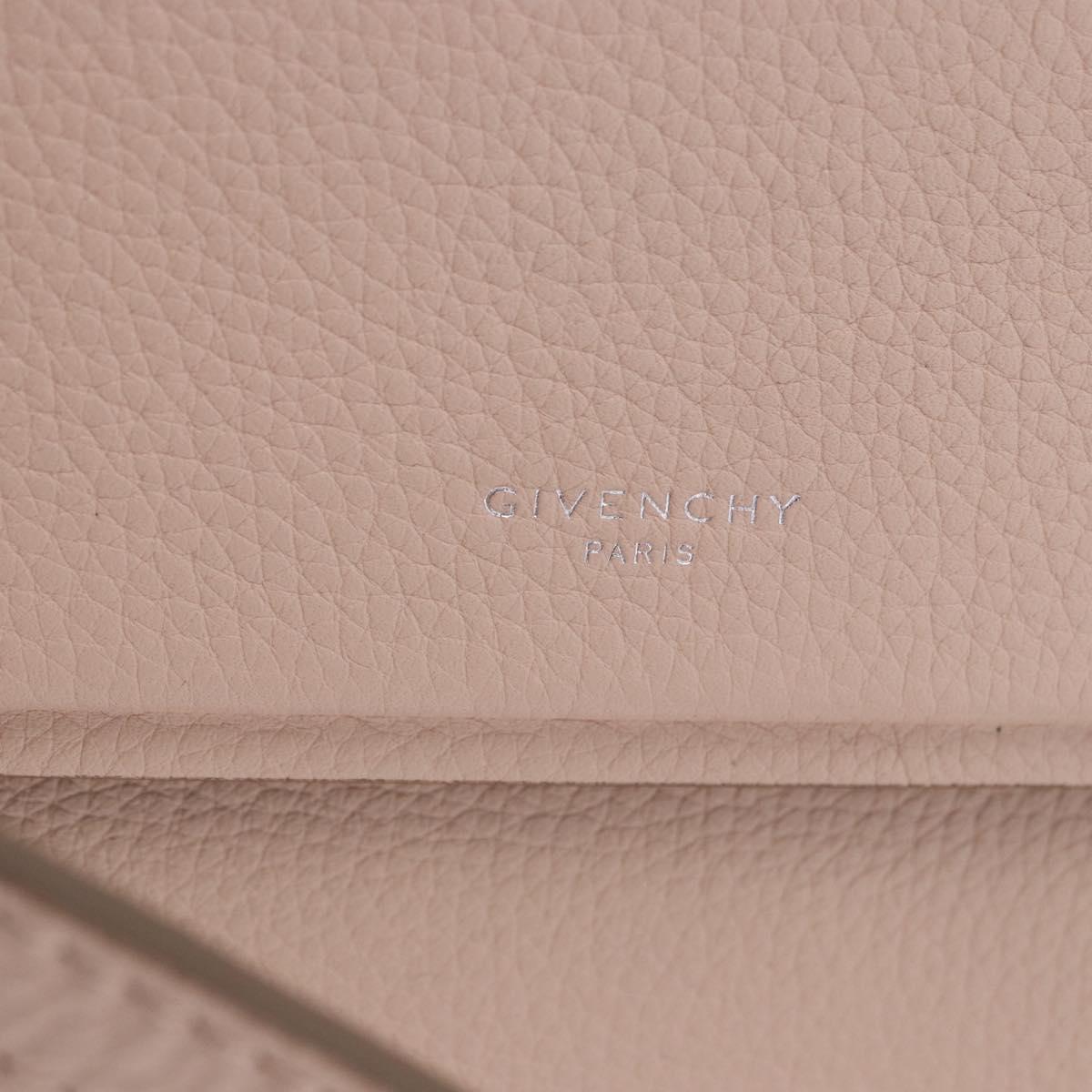 GIVENCHY Horizon Hand Bag Leather 2way Pink Silver Auth BA14820M