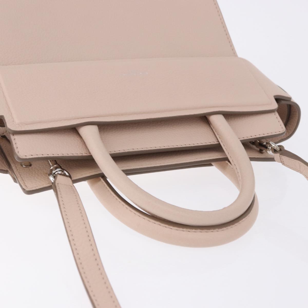 GIVENCHY Horizon Hand Bag Leather 2way Pink Silver Auth BA14820M
