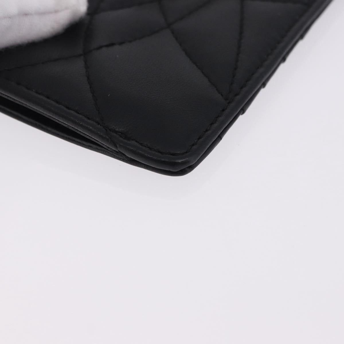 DOLCE&GABBANA Devotion Card Holder Medium Leather Black Gold Tone Auth BA14822V