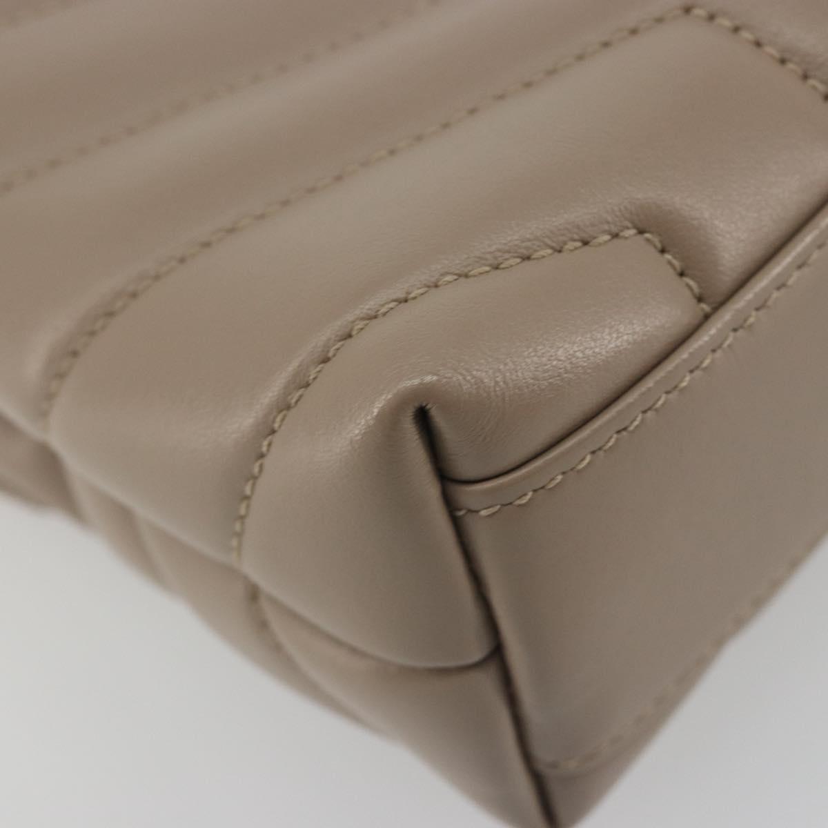 SAINT LAURENT Lulu Shoulder Bag Leather Beige Gold Tone 467072 Auth BA14823V