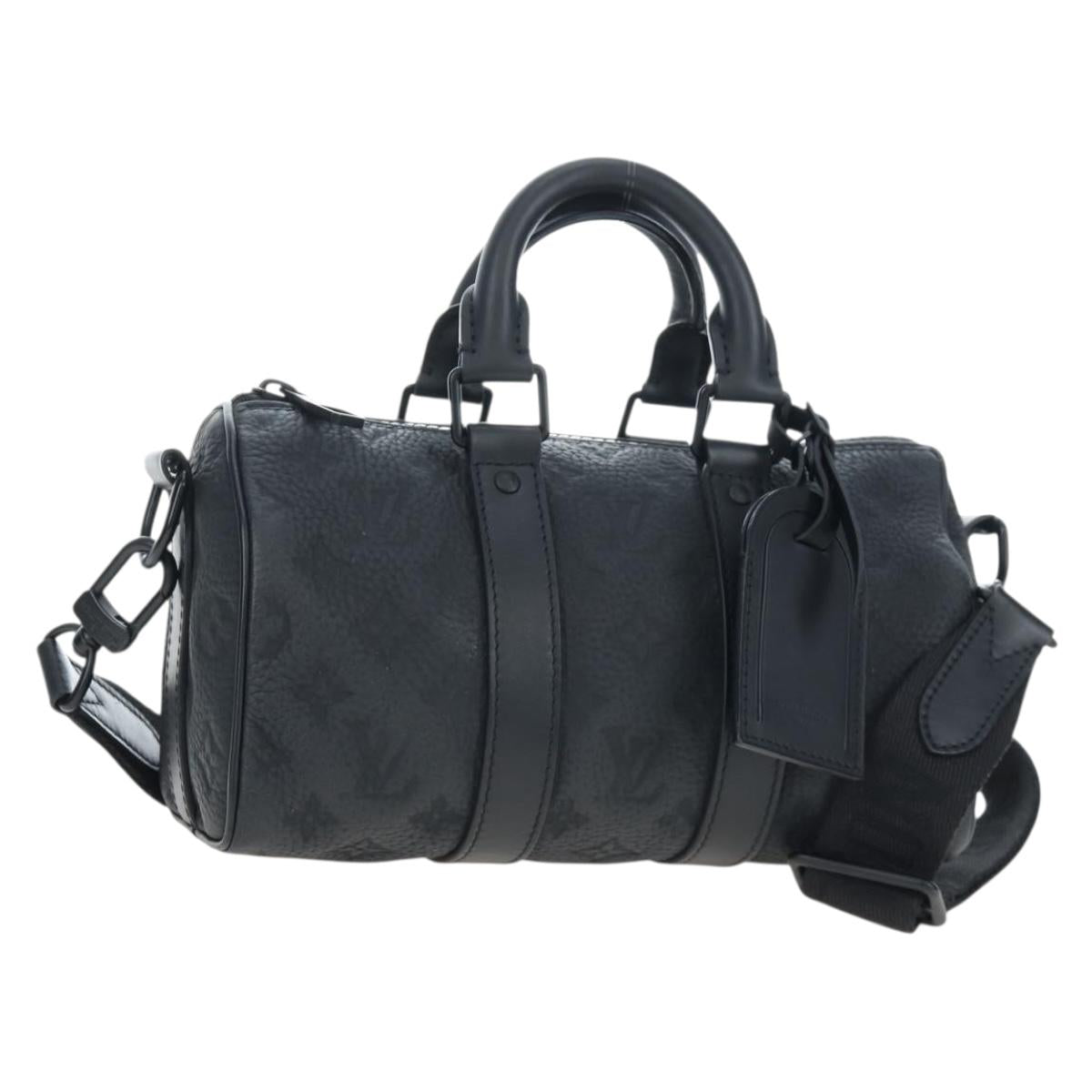 LOUIS VUITTON Monogram Taurillon Keepall Bandouliere 25 M20900 LV Auth BA14824SM
