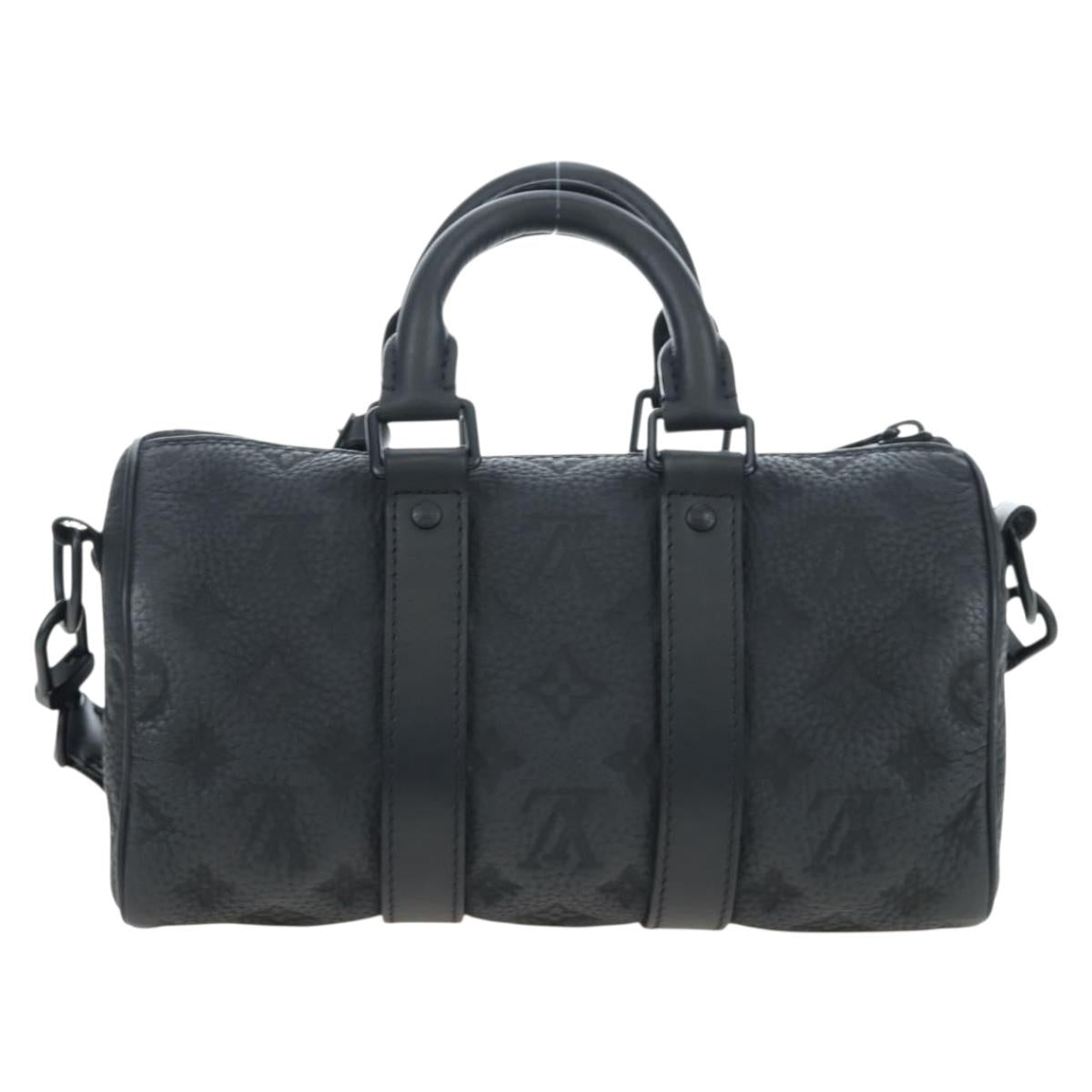 LOUIS VUITTON Monogram Taurillon Keepall Bandouliere 25 M20900 LV Auth BA14824SM