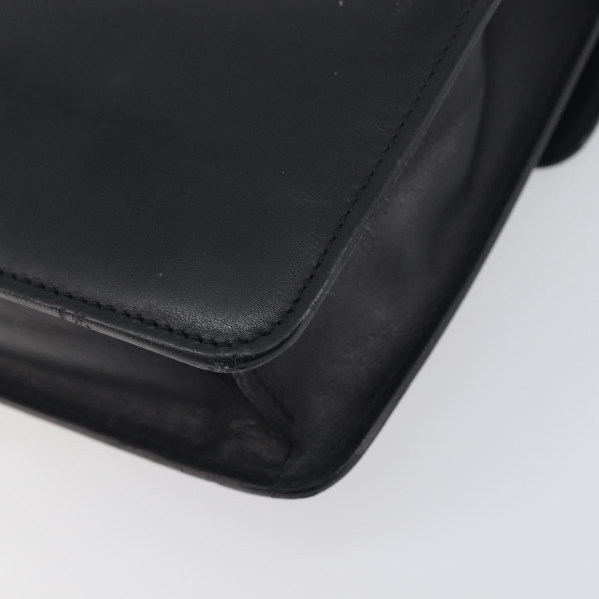 VERSACE Hand Bag Leather 2way Black Silver Auth BA14829