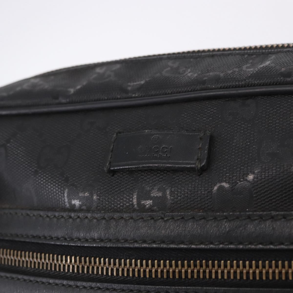 GUCCI GG Implementation Shoulder Bag PVC Black Silver 201448 Auth BA14830