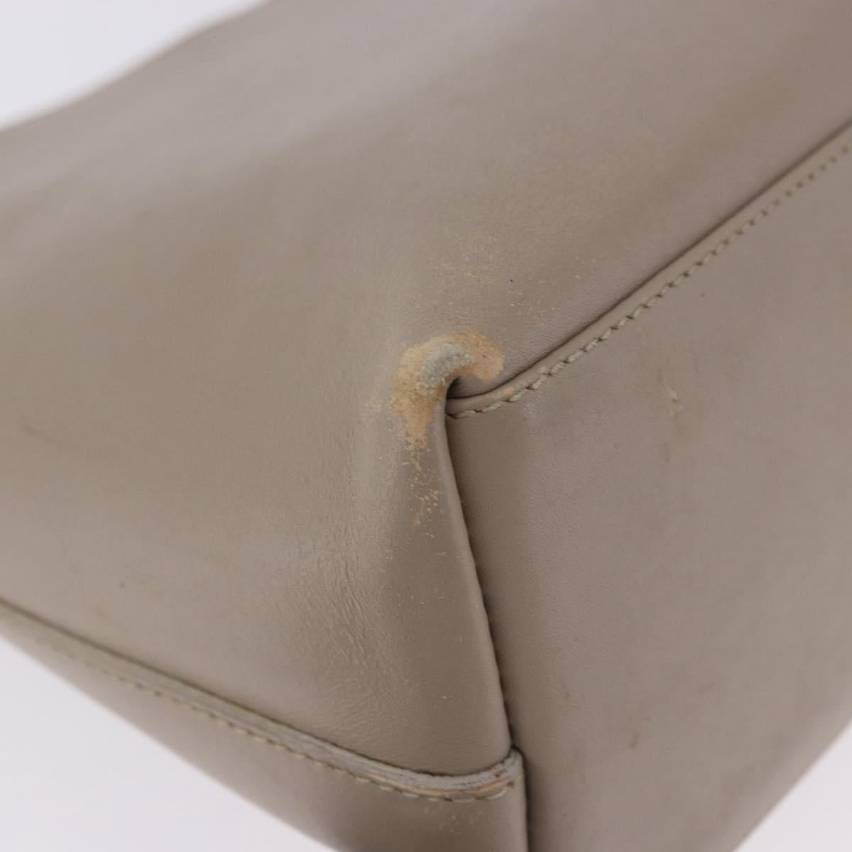 GUCCI Bamboo Shoulder Bag Leather Beige Gold Tone 001 2058 1883 Auth BA14832