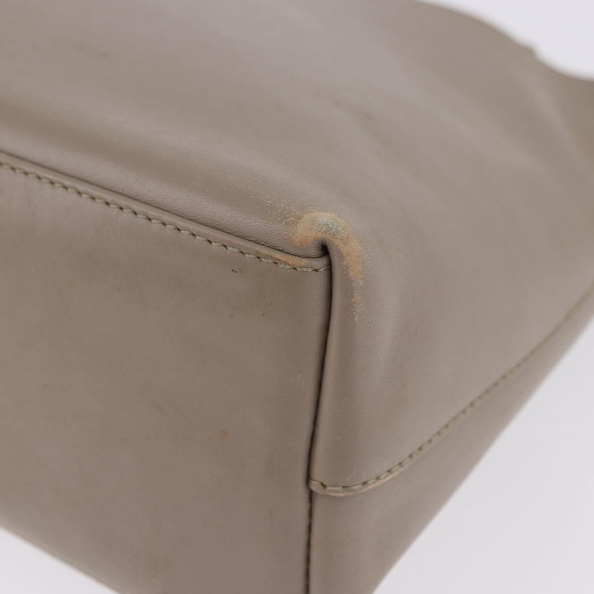 GUCCI Bamboo Shoulder Bag Leather Beige Gold Tone 001 2058 1883 Auth BA14832