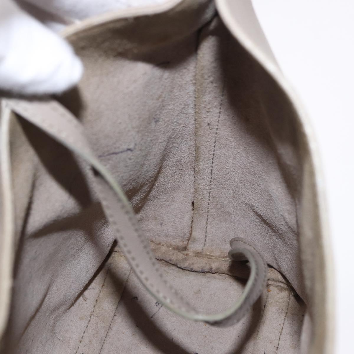 GUCCI Bamboo Shoulder Bag Leather Beige Gold Tone 001 2058 1883 Auth BA14832