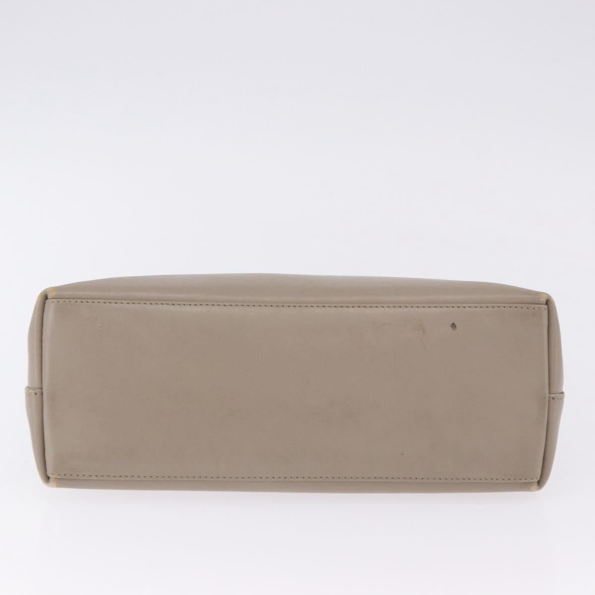GUCCI Bamboo Shoulder Bag Leather Beige Gold Tone 001 2058 1883 Auth BA14832
