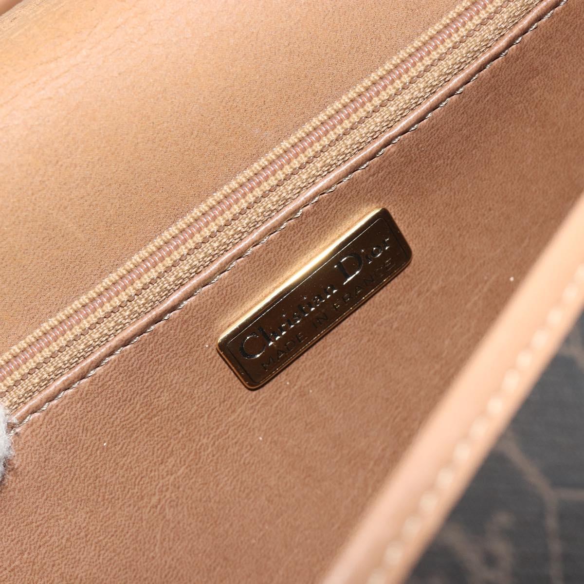 Christian Dior Honeycomb Shoulder Bag PVC Leather Black Gold Tone Auth BA14833