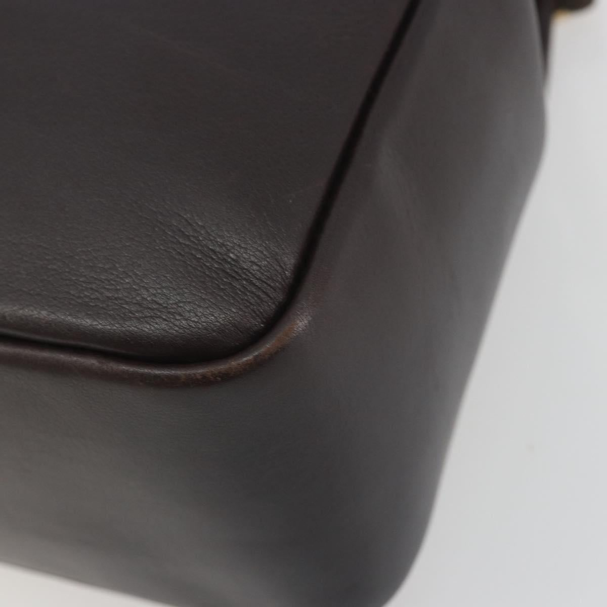 GUCCI Bamboo Hand Bag Leather Brown Gold Tone 000 3444 0575 Auth BA14834