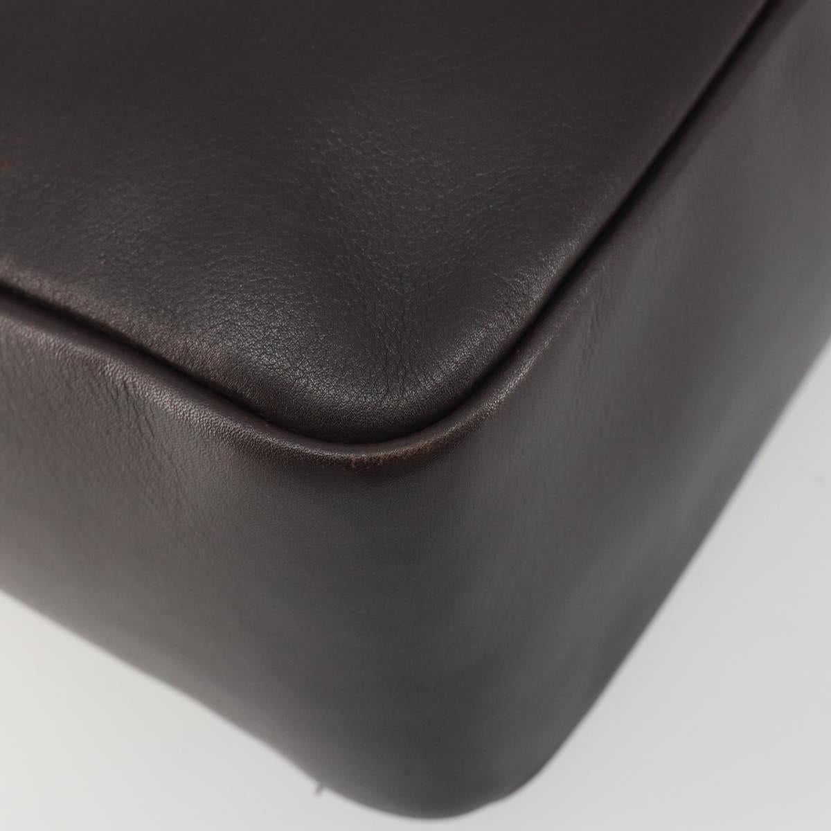 GUCCI Bamboo Hand Bag Leather Brown Gold Tone 000 3444 0575 Auth BA14834