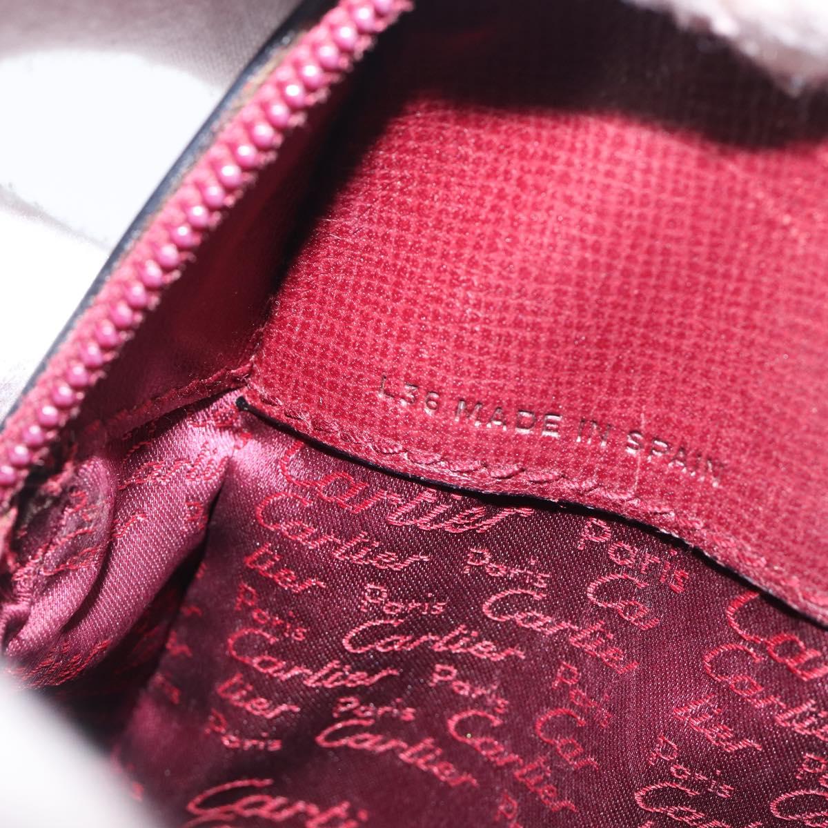CARTIER Must Line Backpack Leather Bordeaux Gold Tone Auth BA14835