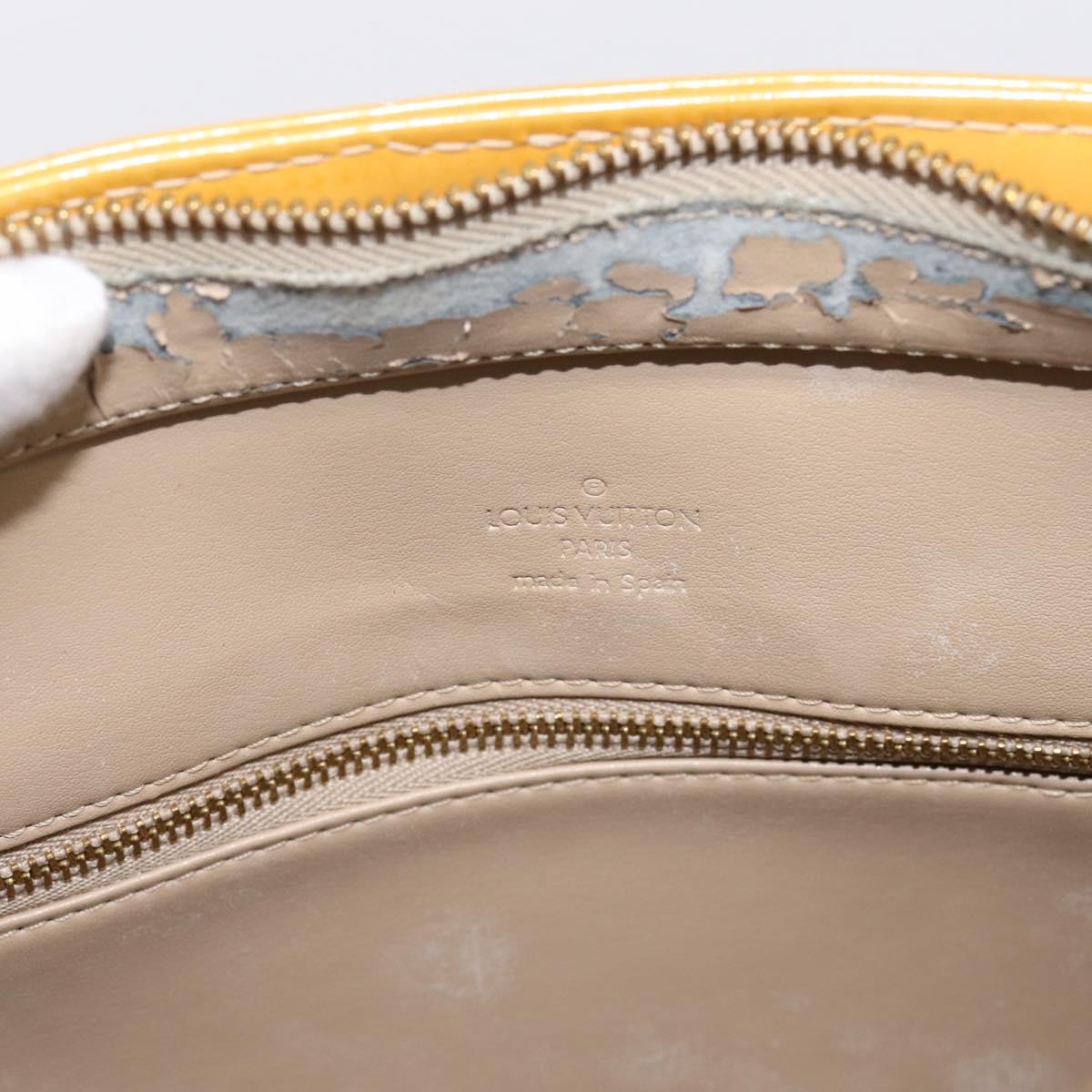 LOUIS VUITTON Monogram Vernis Houston Hand Bag Beige M91004 LV Auth BA14836