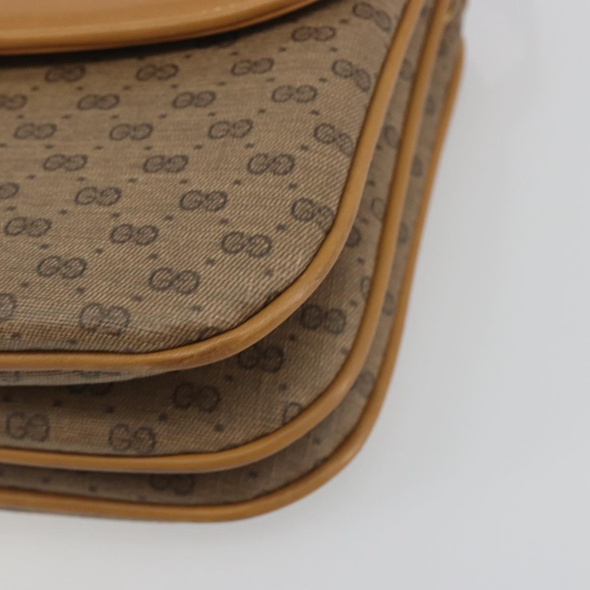 GUCCI Micro GG Shoulder Bag PVC Beige Gold Tone 004 106 0024 Auth BA14839A