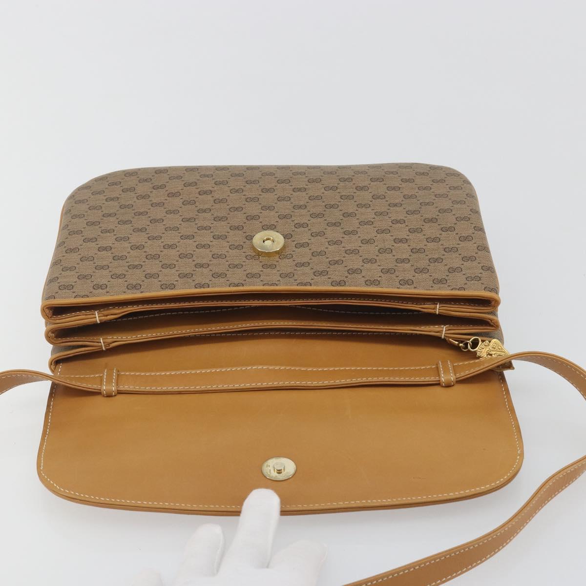 GUCCI Micro GG Shoulder Bag PVC Beige Gold Tone 004 106 0024 Auth BA14839A