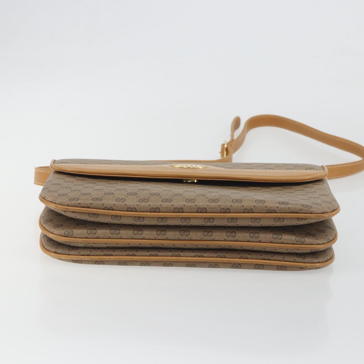 GUCCI Micro GG Shoulder Bag PVC Beige Gold Tone 004 106 0024 Auth BA14839A
