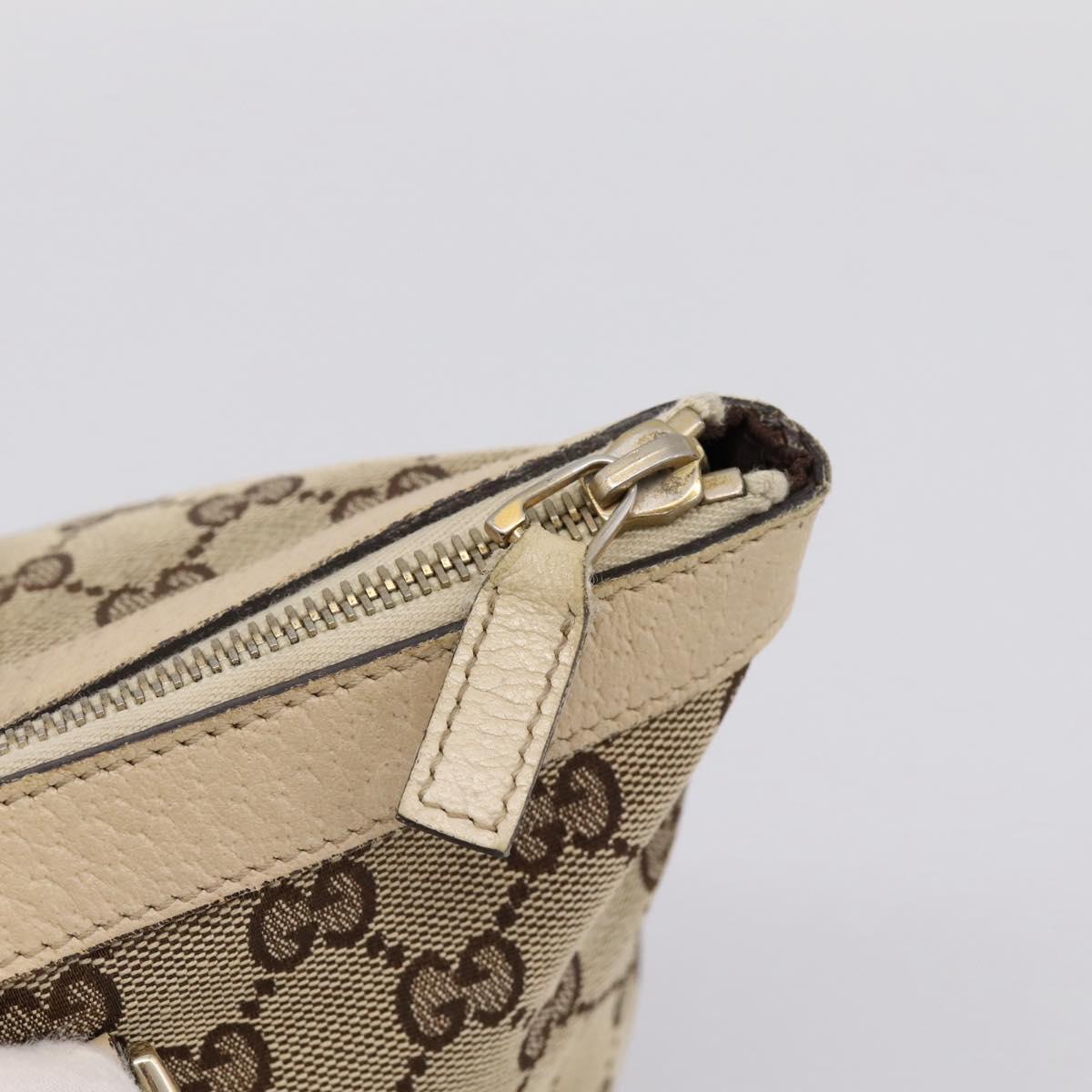 GUCCI GG Canvas Abbey Tote Bag Beige Gold Tone 141470 Auth BA14840