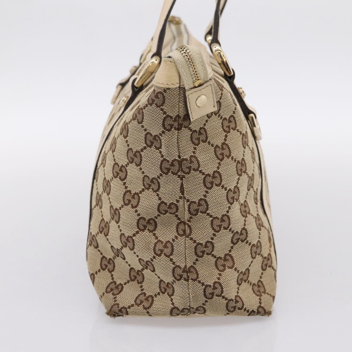 GUCCI GG Canvas Abbey Tote Bag Beige Gold Tone 141470 Auth BA14840