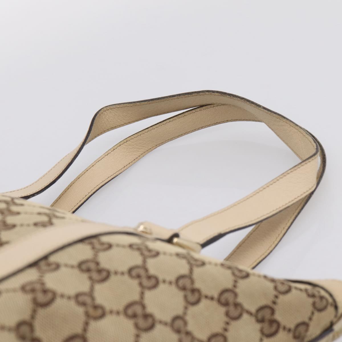 GUCCI GG Canvas Abbey Tote Bag Beige Gold Tone 141470 Auth BA14840