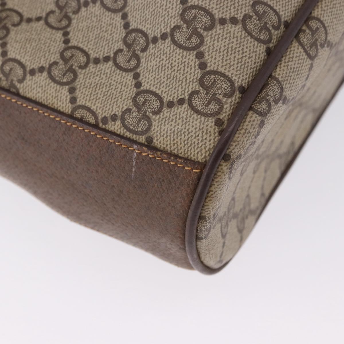 GUCCI GG Supreme Shoulder Bag PVC Beige Gold Tone 001 084 0853 Auth BA14846