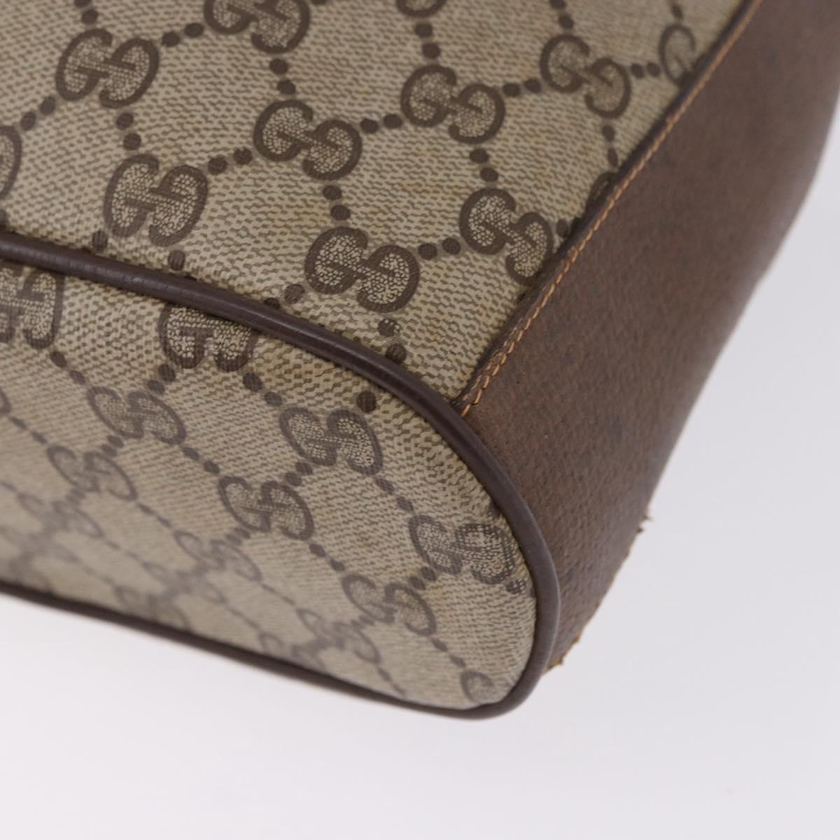 GUCCI GG Supreme Shoulder Bag PVC Beige Gold Tone 001 084 0853 Auth BA14846