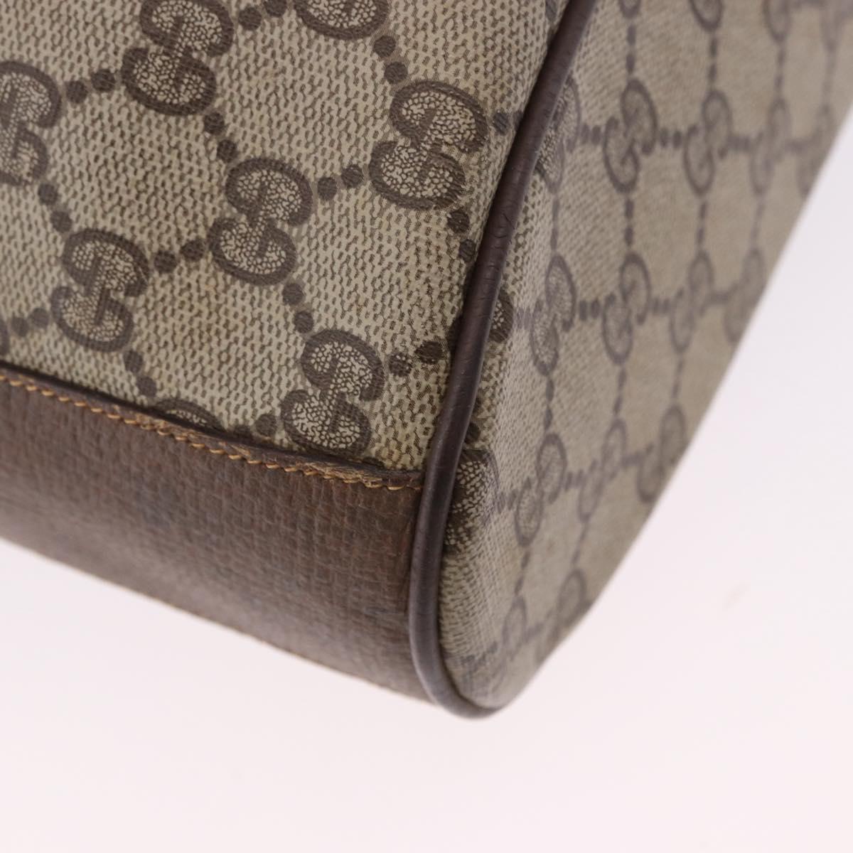 GUCCI GG Supreme Shoulder Bag PVC Beige Gold Tone 001 084 0853 Auth BA14846