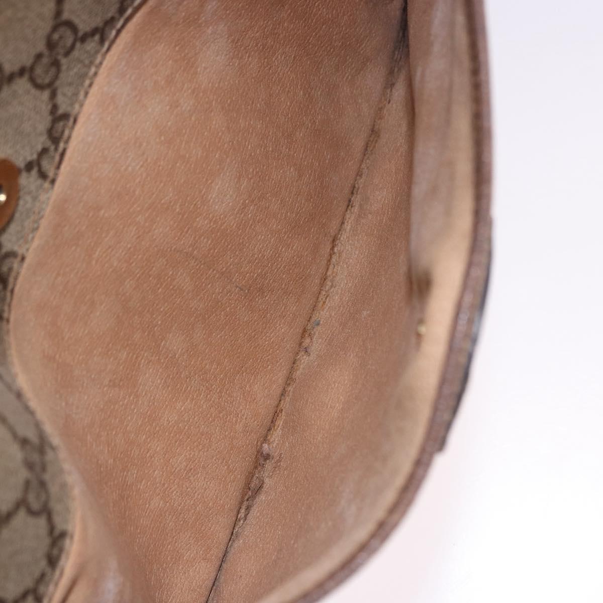 GUCCI GG Supreme Shoulder Bag PVC Beige Gold Tone 001 084 0853 Auth BA14846