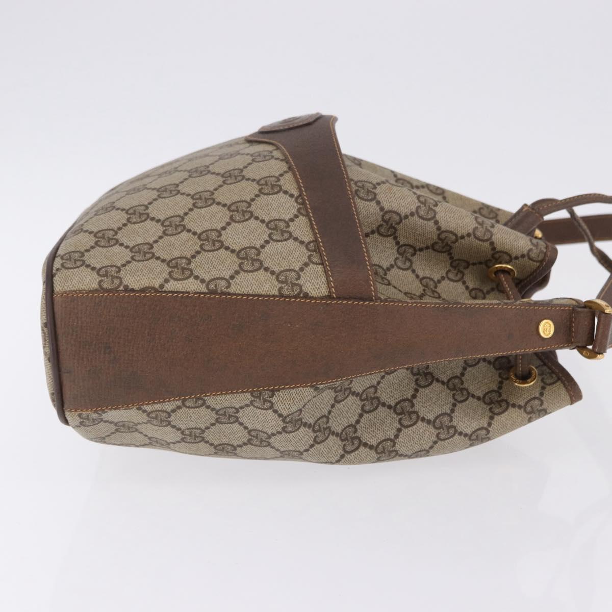 GUCCI GG Supreme Shoulder Bag PVC Beige Gold Tone 001 084 0853 Auth BA14846