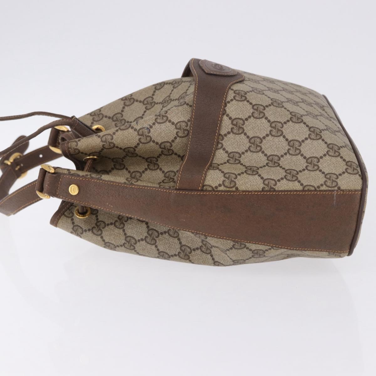 GUCCI GG Supreme Shoulder Bag PVC Beige Gold Tone 001 084 0853 Auth BA14846