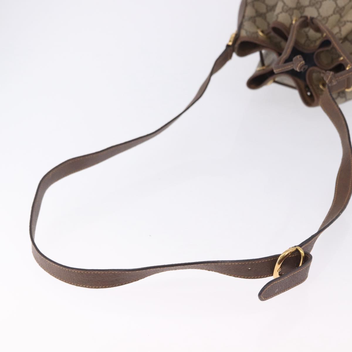 GUCCI GG Supreme Shoulder Bag PVC Beige Gold Tone 001 084 0853 Auth BA14846