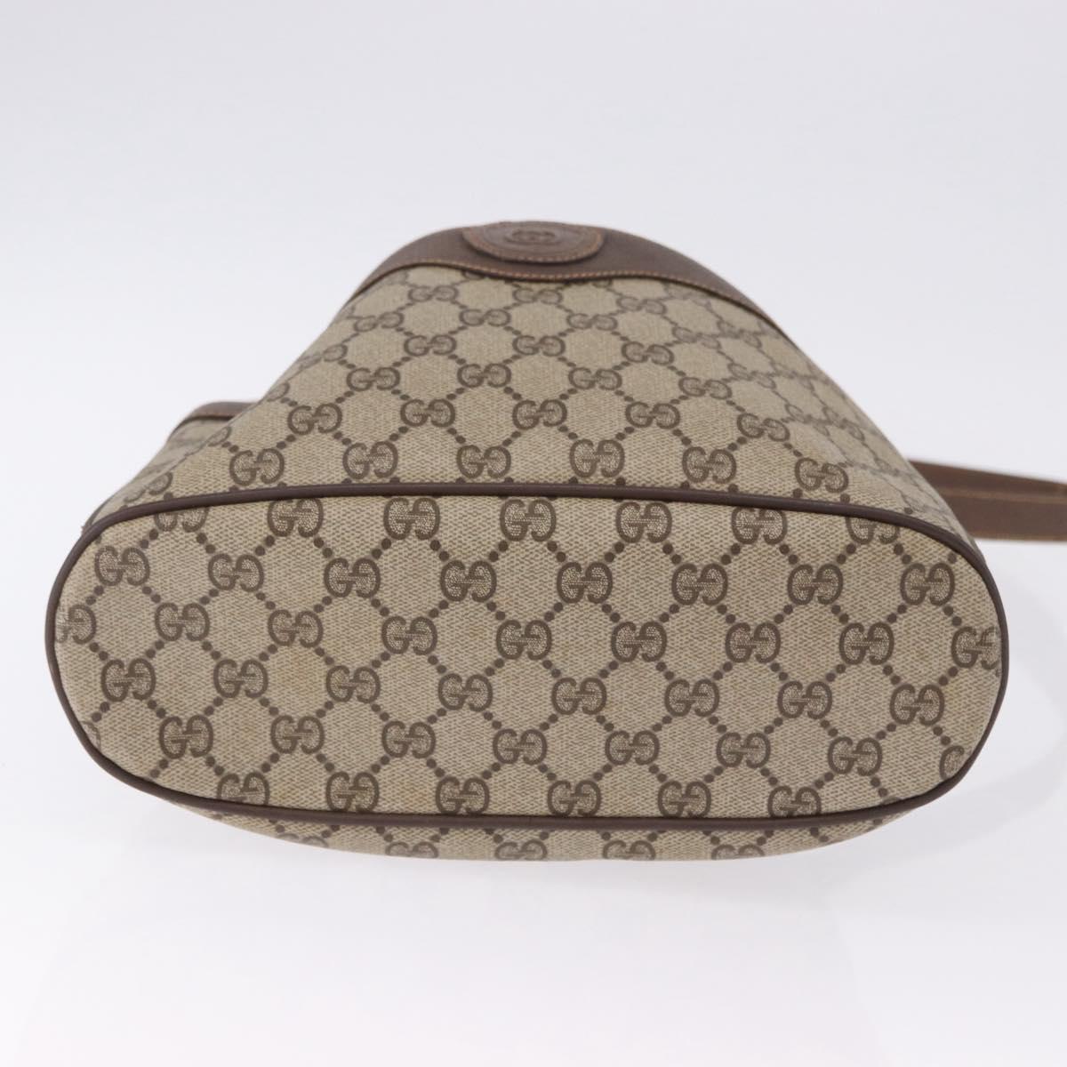 GUCCI GG Supreme Shoulder Bag PVC Beige Gold Tone 001 084 0853 Auth BA14846