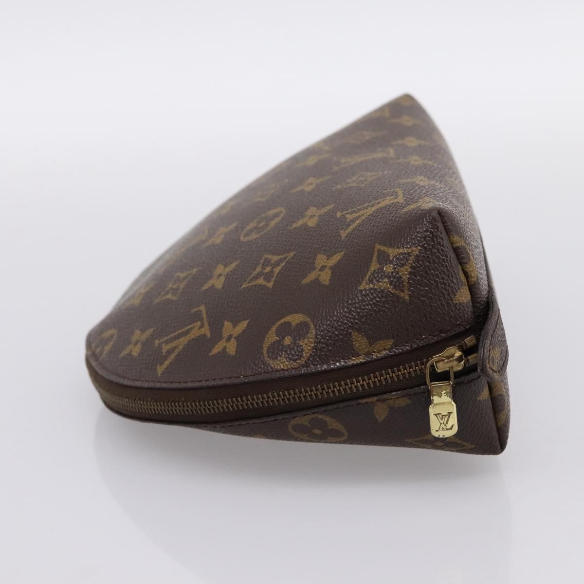 LOUIS VUITTON Monogram Trousse Demi Ronde Cosmetic Pouch M47520 LV Auth BA14851