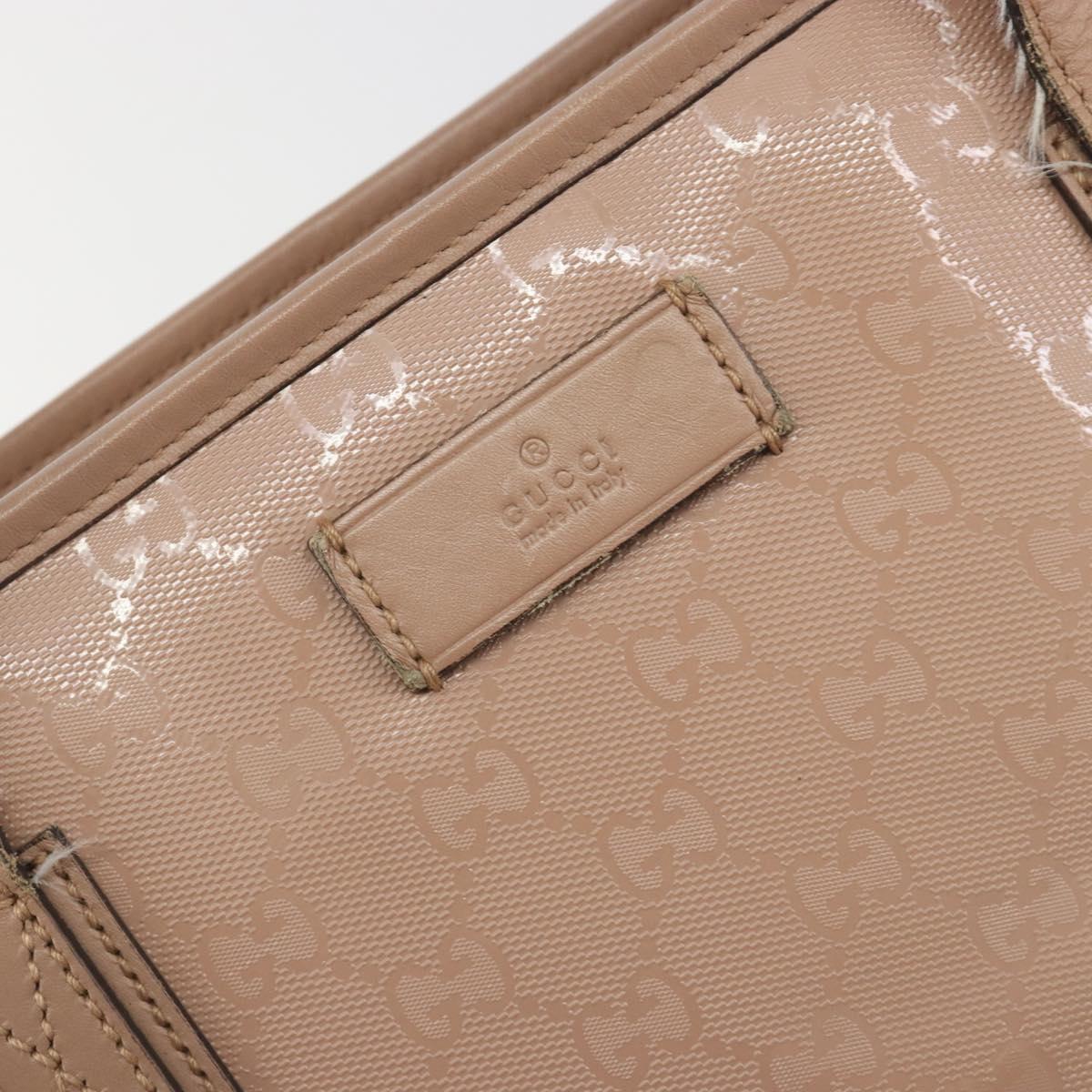 GUCCI GG Implementation Tote Bag PVC Leather Pink Gold Tone 211138 Auth BA14858