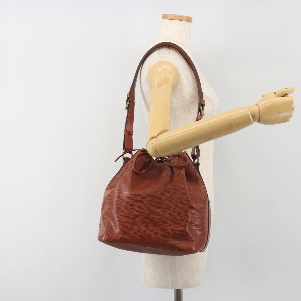 LOUIS VUITTON Epi Petit Noe Shoulder Bag Brown M44103 LV Auth BA14876