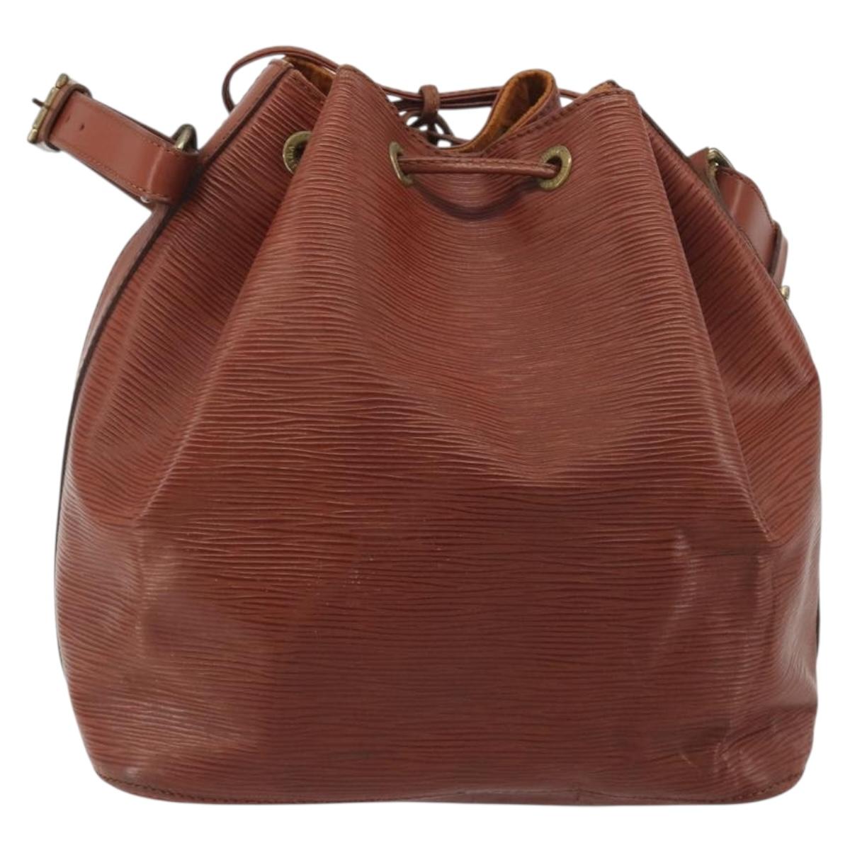 LOUIS VUITTON Epi Petit Noe Shoulder Bag Brown M44103 LV Auth BA14876