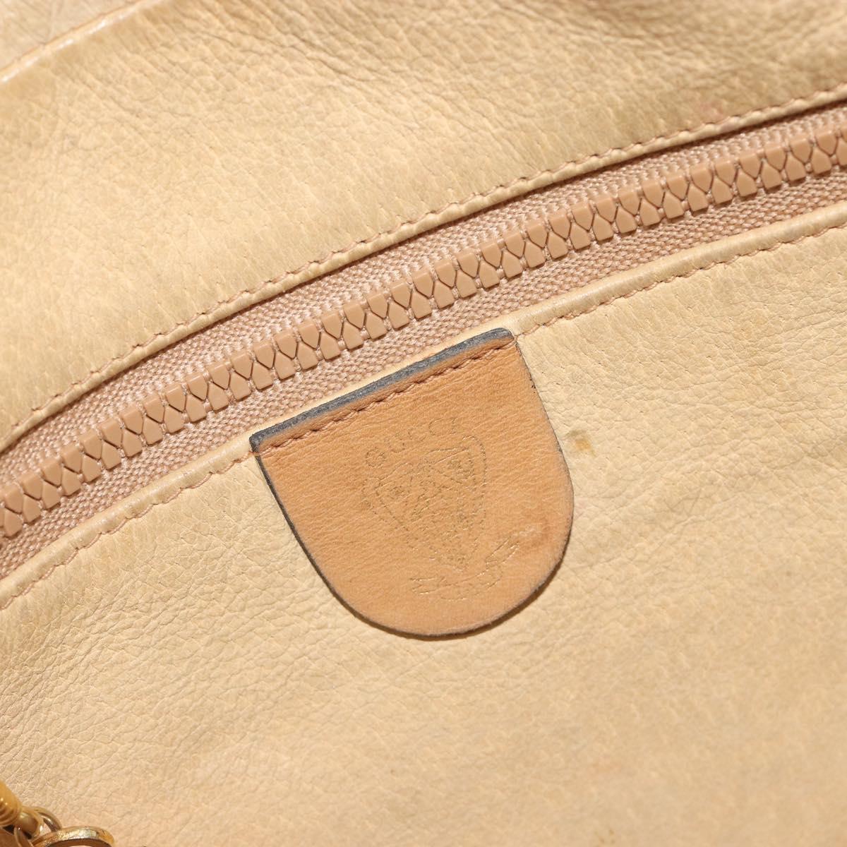 GUCCI Micro GG Shoulder Bag PVC Leather Beige Gold Tone 26 001 3628 Auth BA14880