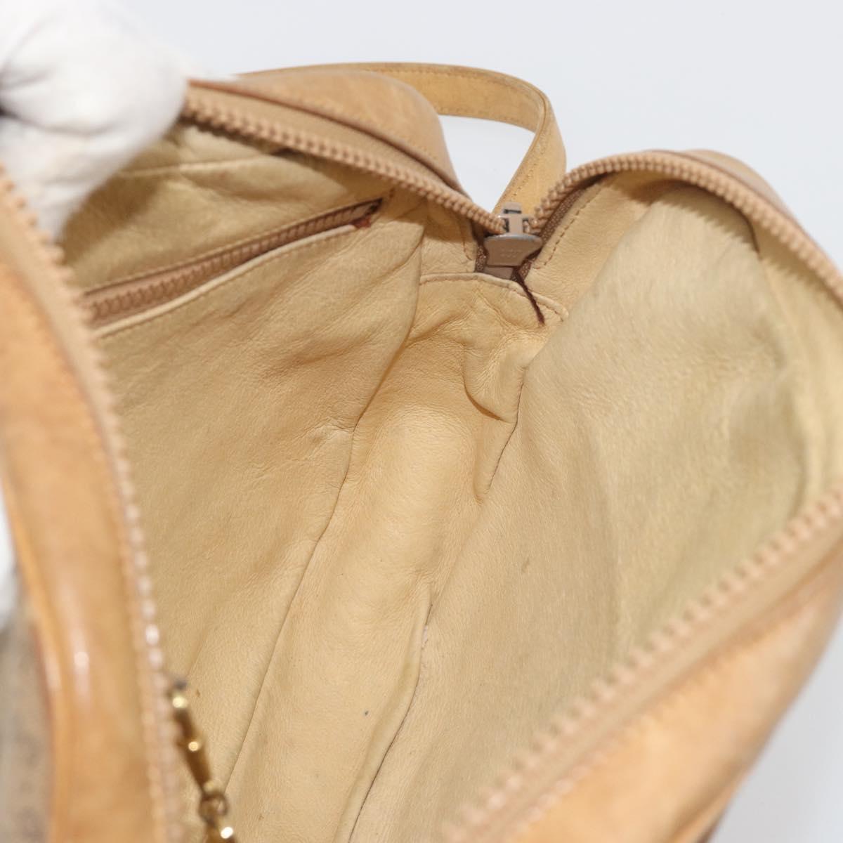 GUCCI Micro GG Shoulder Bag PVC Leather Beige Gold Tone 26 001 3628 Auth BA14880